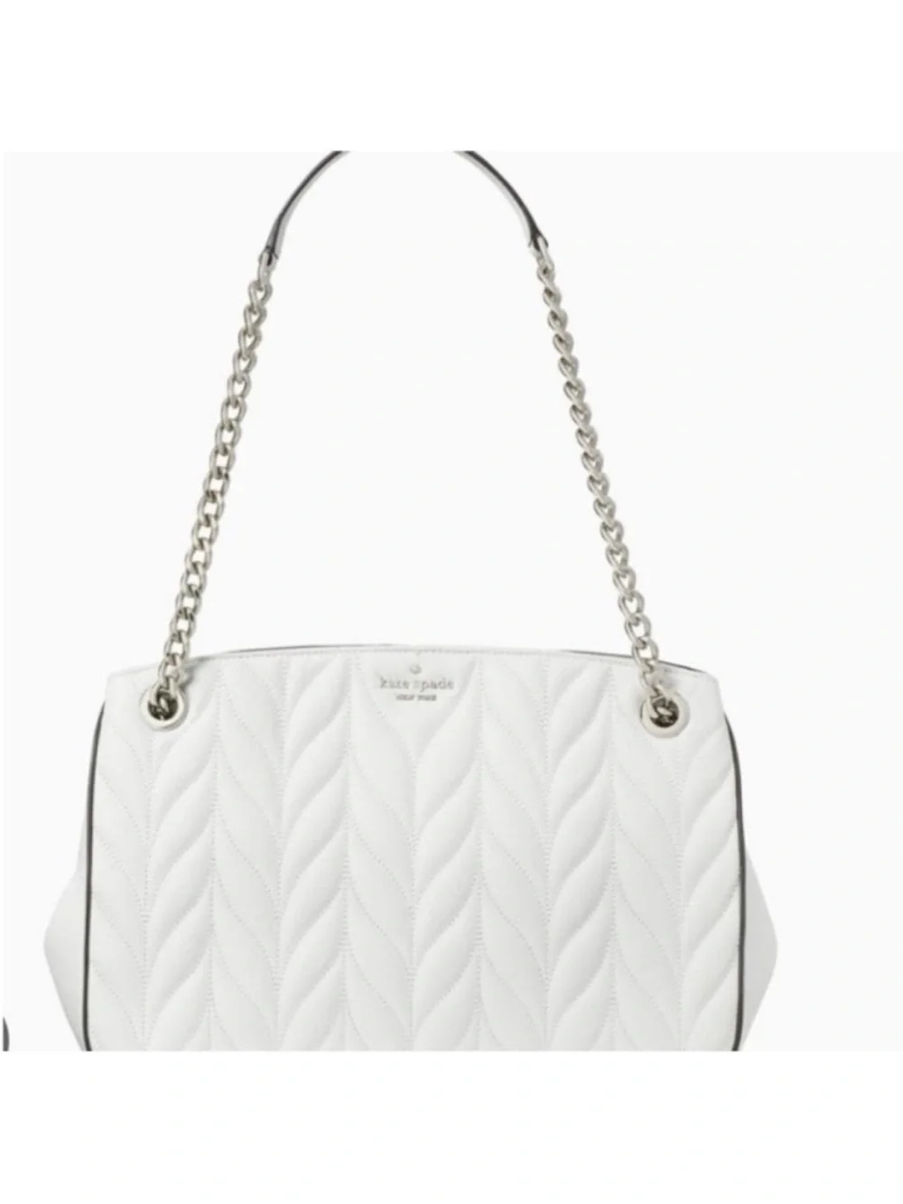kate spade Medium Convertible Briar Lane Quilted White Shoulder Bag
